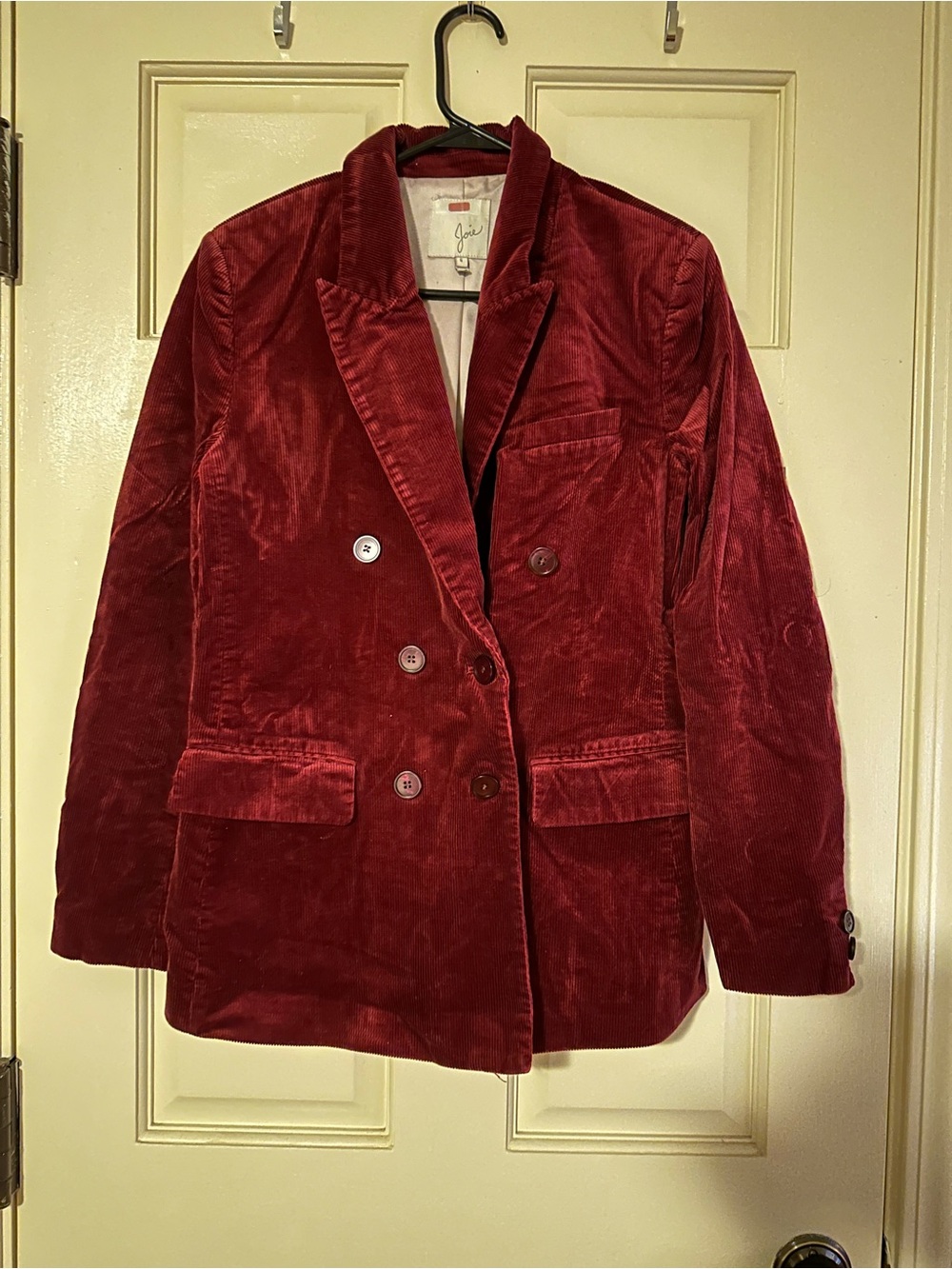Joie Red Corduroy Double-Breasted Blazer